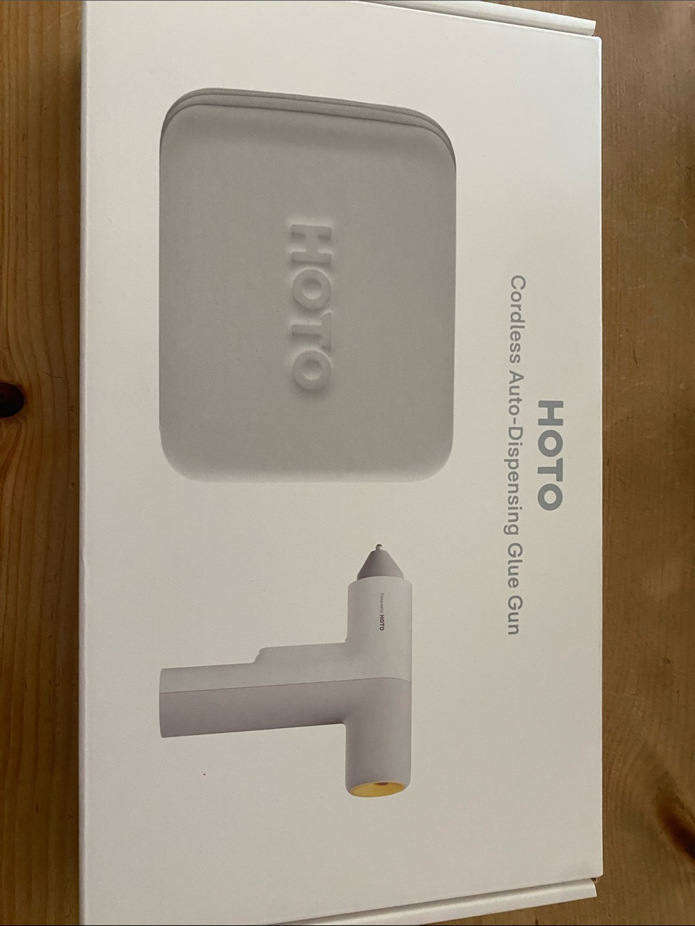 Brand new in box, never opened HOTO Cordless Auto-Dispensing Glue Gun in White